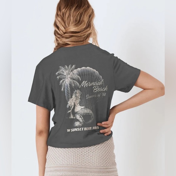 EUC Spell & the Gypsy Collective Charcoal Eagle Island Organic Biker Tee - Picture 6 of 16